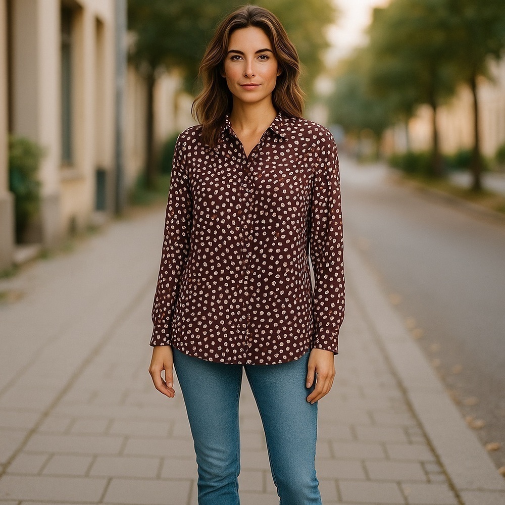 Banana Republic Purple Button Front Top Size S